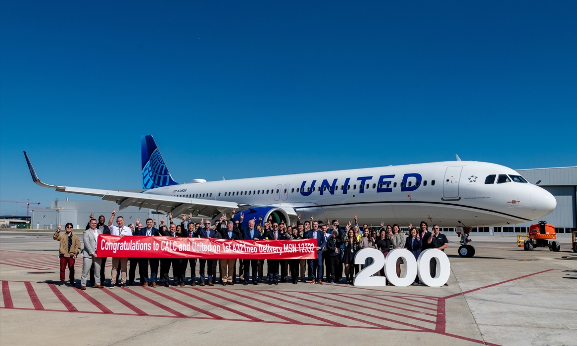 CALC delivers A321neo to United, marks 200th aircraft delivery