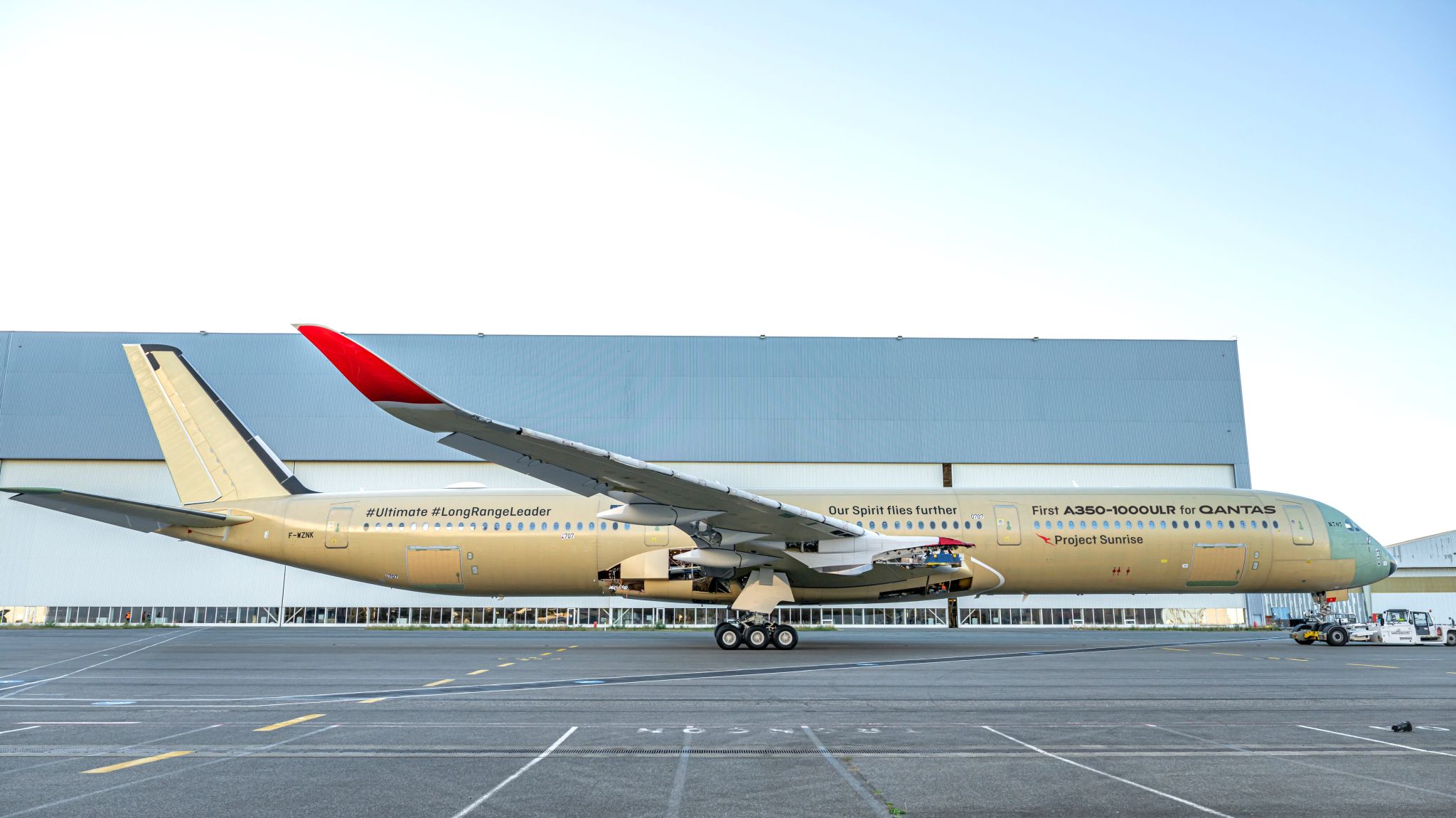 Qantas' first 'Project Sunrise' A350-1000ULR enters final assembly line