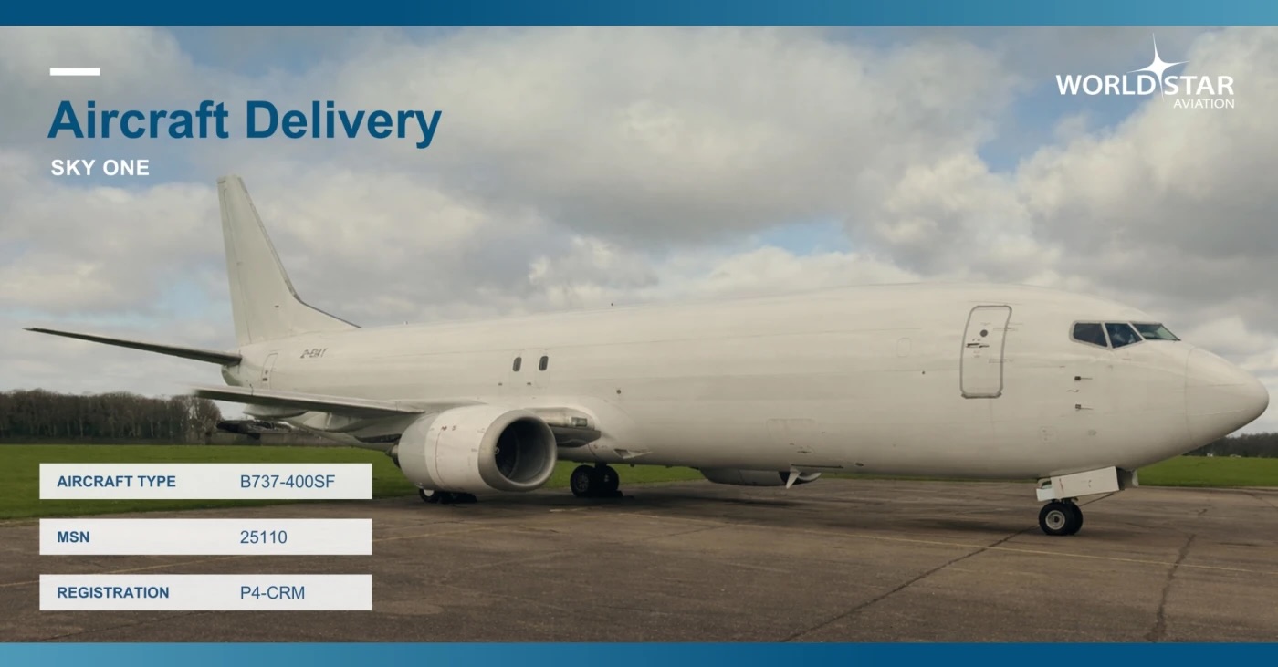 WSA delivers a third B737-400SF to Sky One