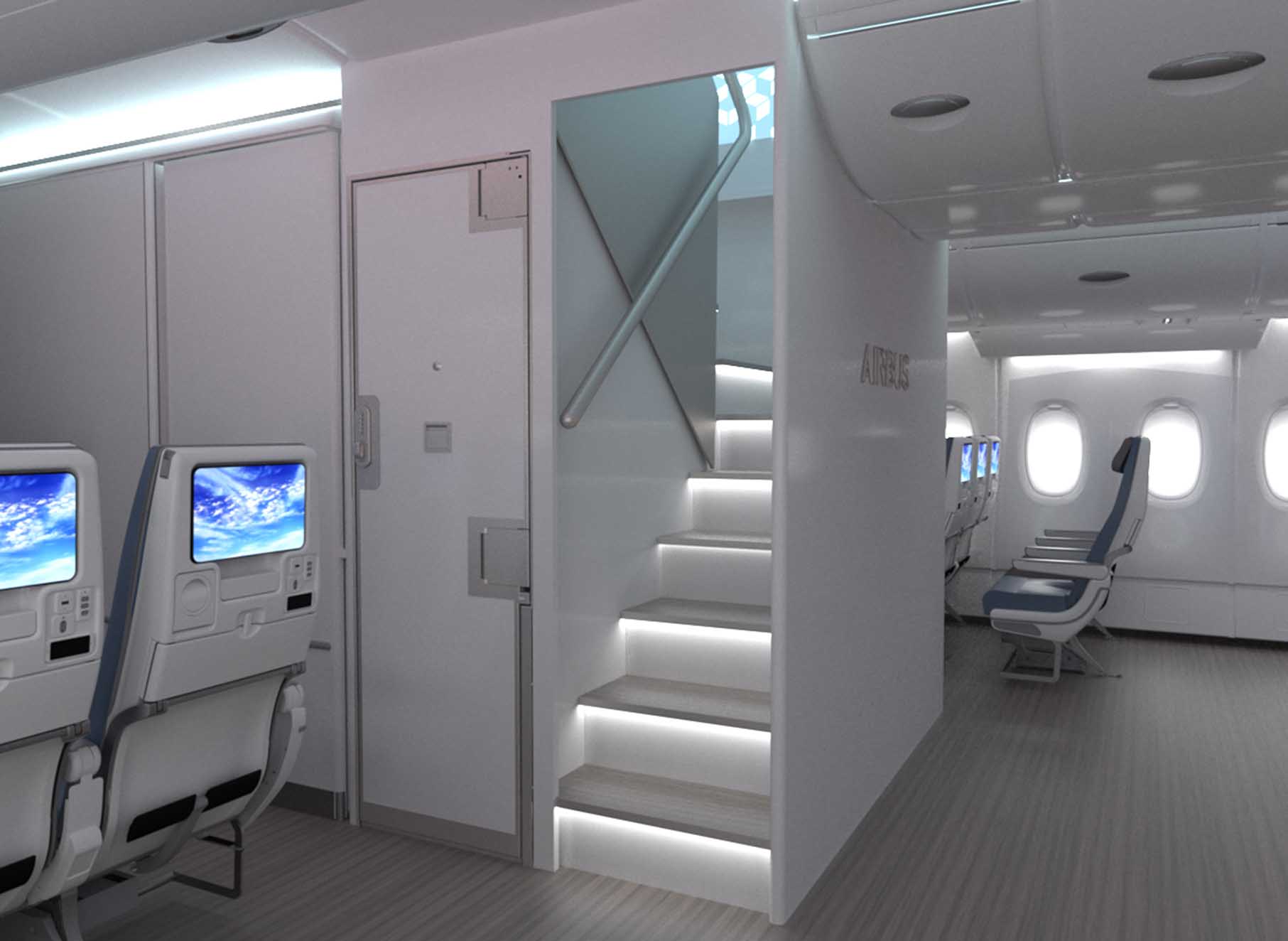 Airbus develops package of new A380 Cabin Enablers, including “New Forward Stairs” option, for A380 customers