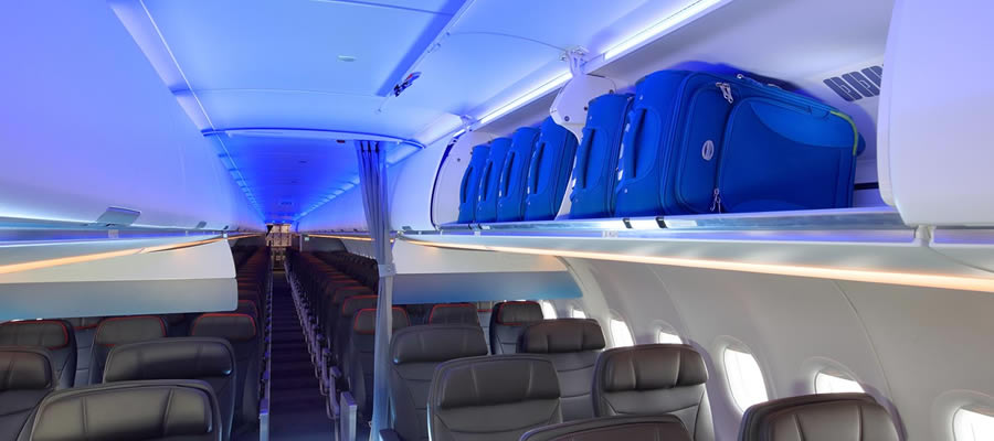 American Airlines launches A321neo service with new cabin, larger overhead luggage bins