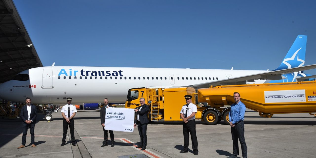 AerCap, Air Transat and Airbus celebrate milestone A321LR sustainable aviation fuel delivery flight
