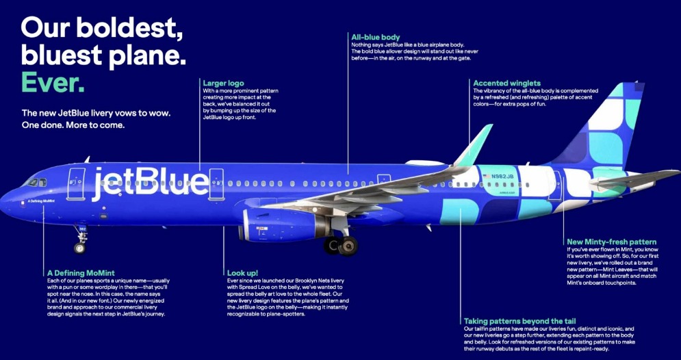JetBlue unveils new livery with standout all-blue design