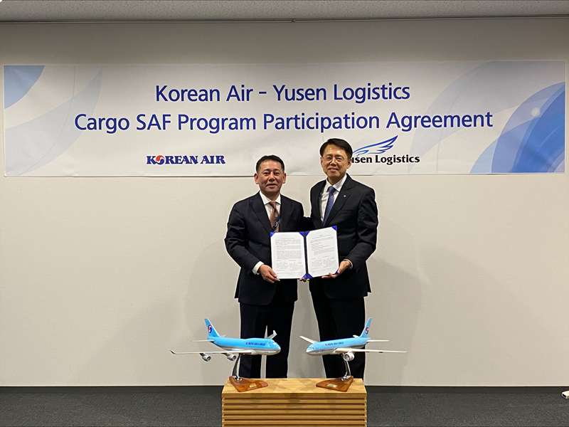 Korean Air and Yusen Logistics ink SAF cooperation agreement