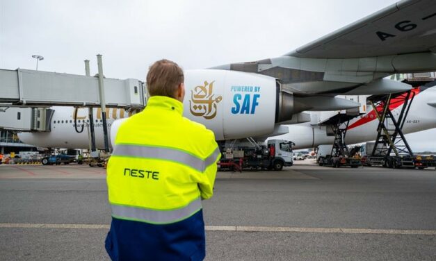 Neste supplying SAF to Emirates at Amsterdam Schiphol Airport